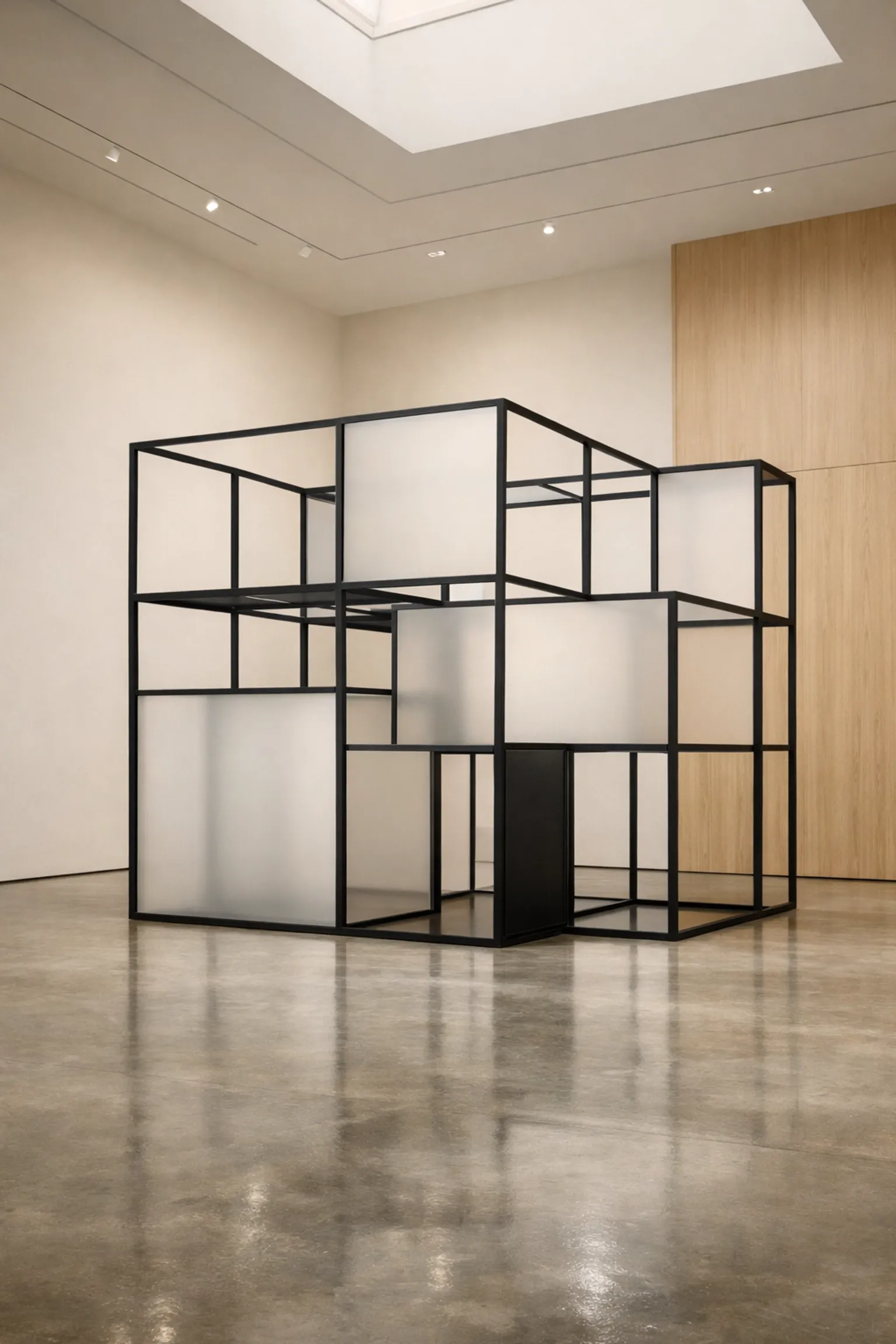 Minimalist steel structure representing a durable internal framework and sustainable productivity system.