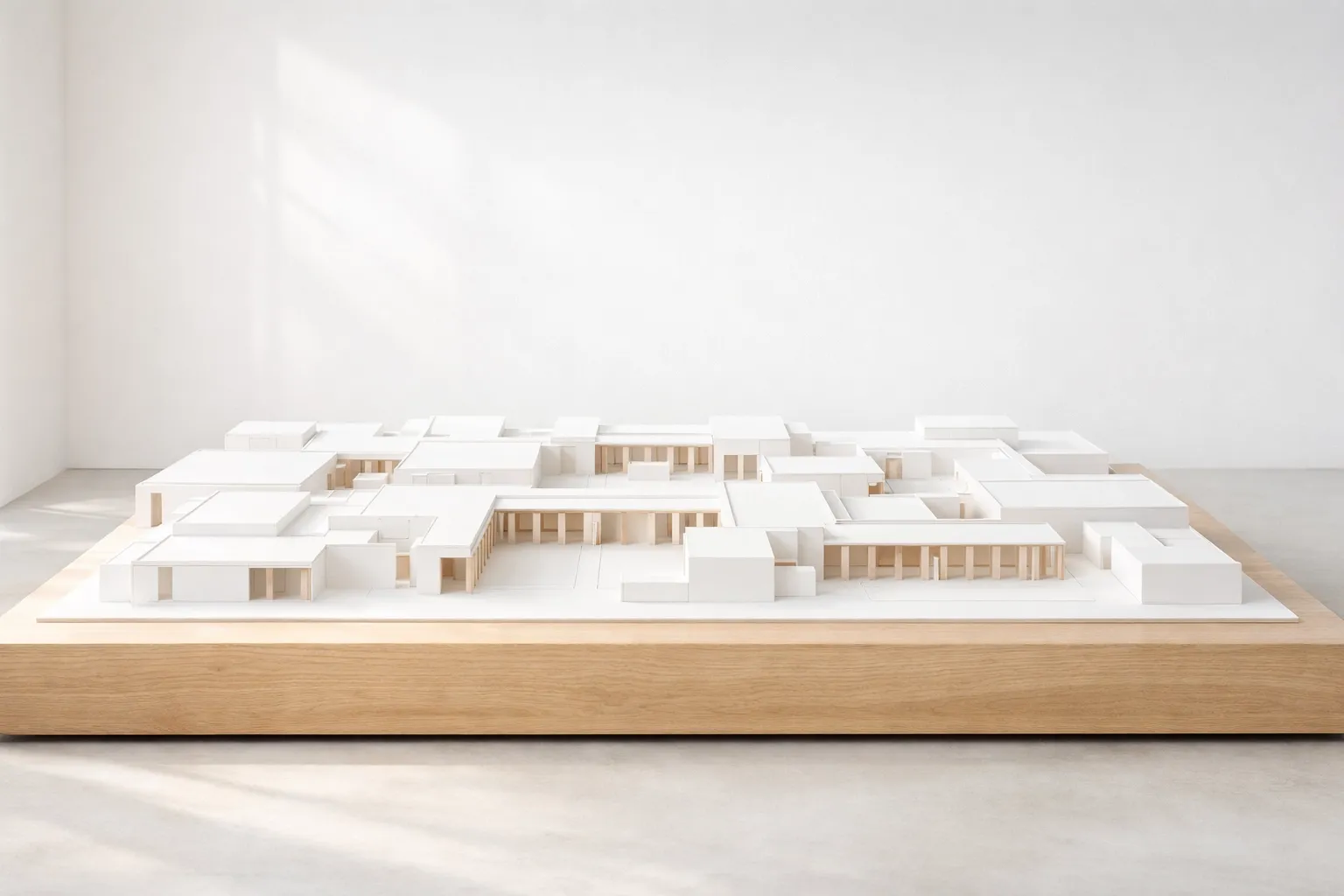 Minimalist architectural model showing an orderly system for designing a stable relational governance framework.