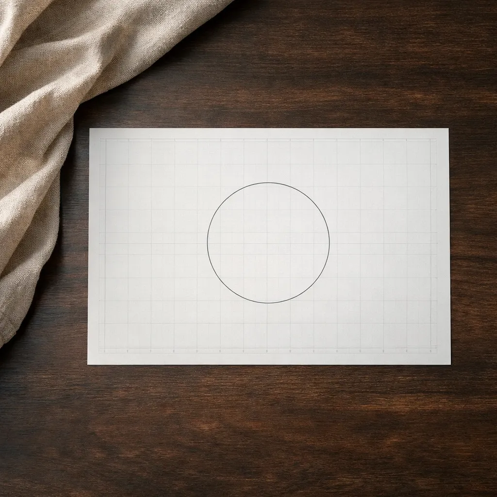 Architectural grid with a single circle representing sovereign leadership and the source of internal worth.