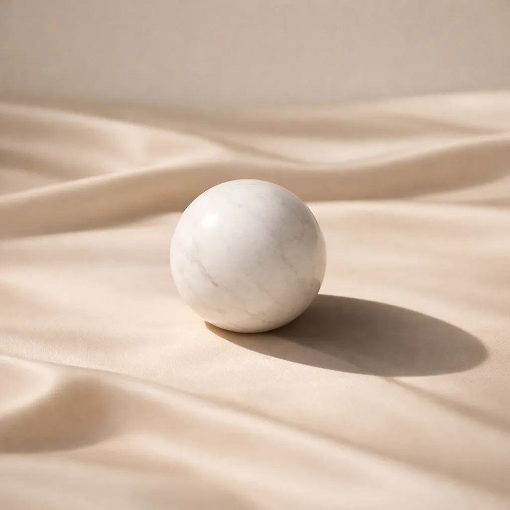 A marble sphere on silk representing identity recalibration and moving beyond inherited ambition.