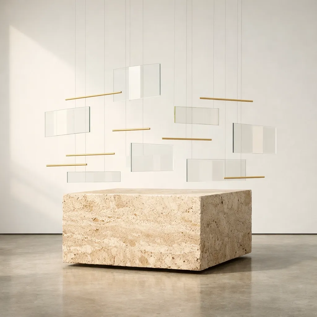 Minimalist stone foundation showing identity architecture separate from achievement based results.