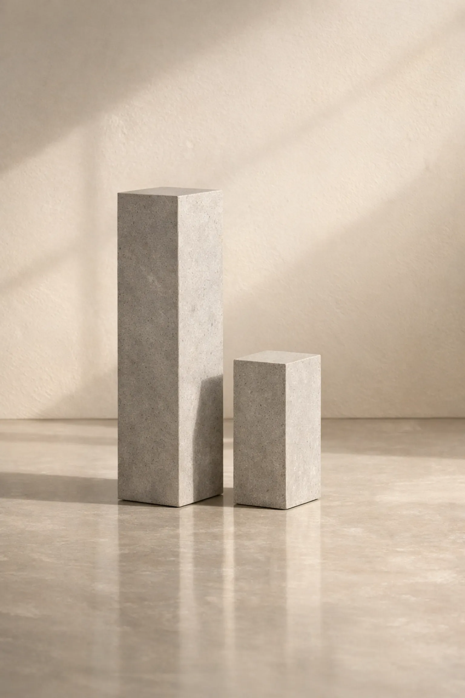 Two distinct stone pillars representing separate internal authority and healthy boundaries in sovereign parenting.