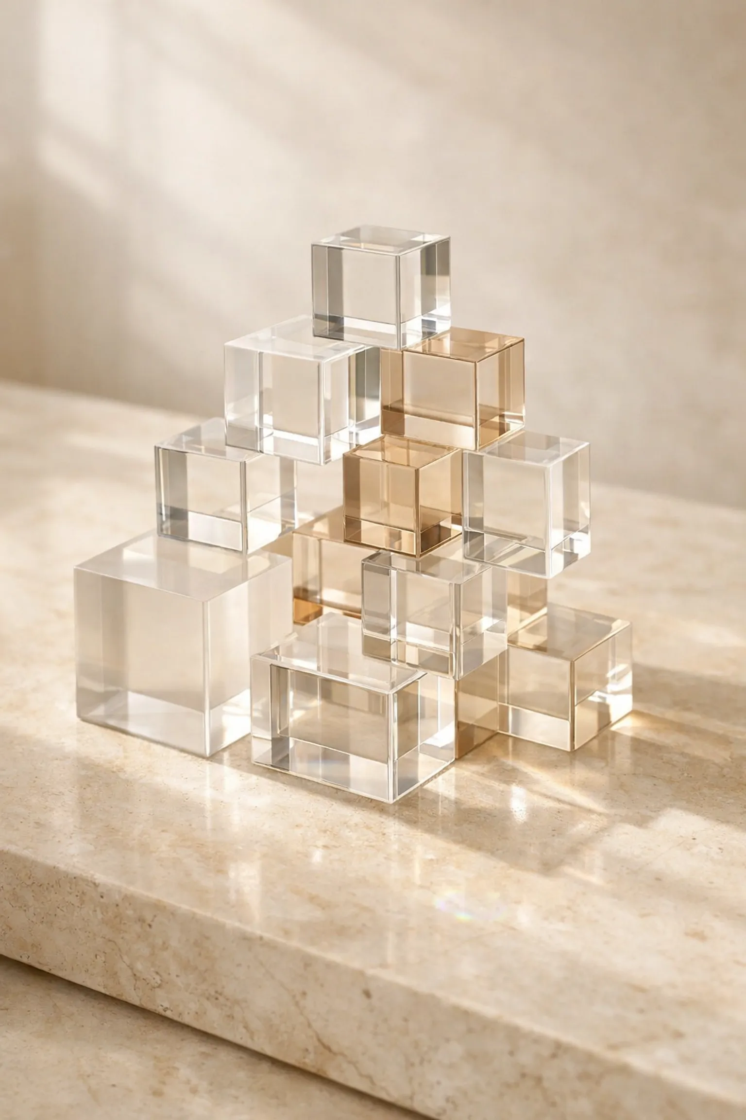 Translucent glass blocks forming an identity blueprint foundation for core development scripts.